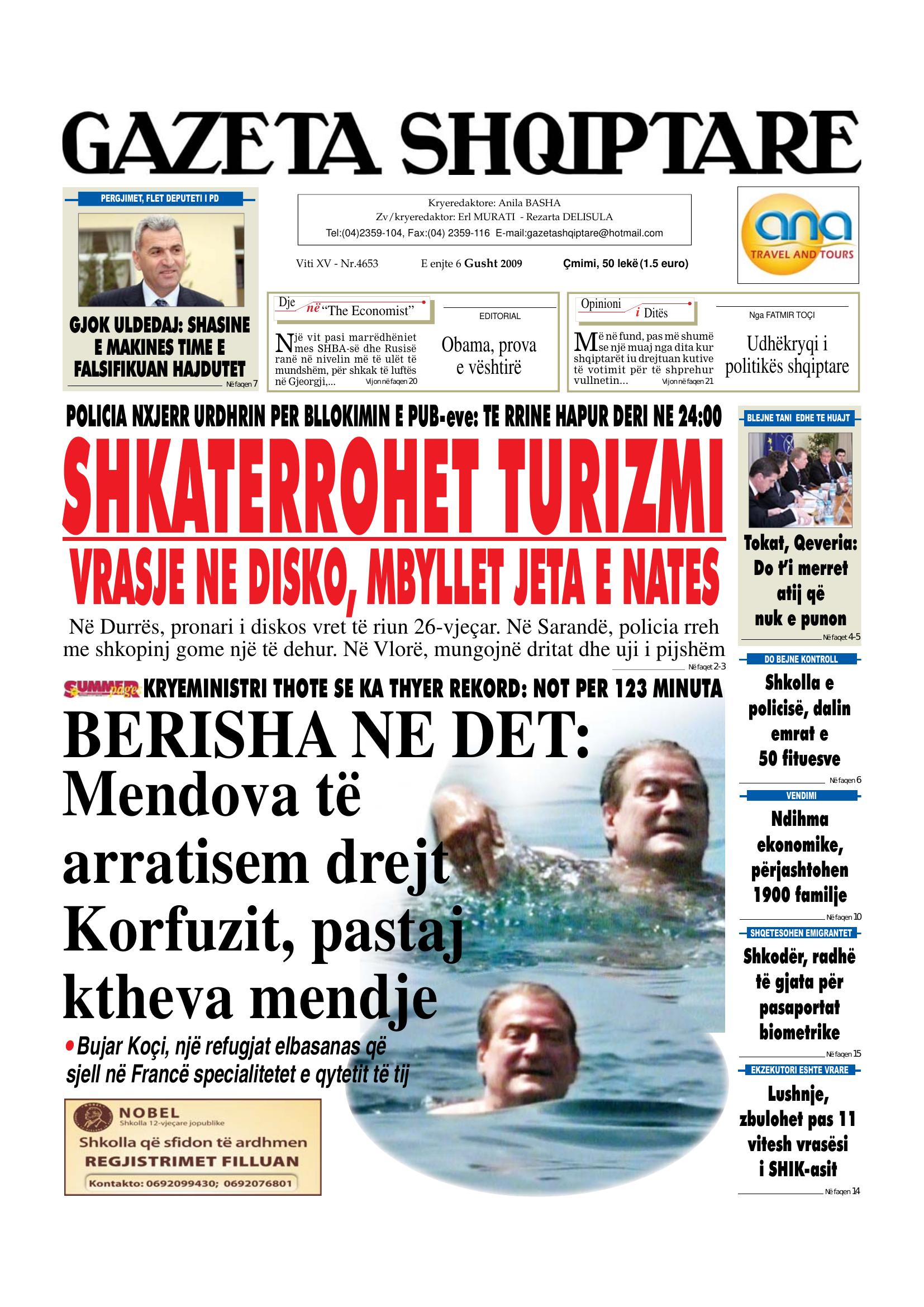 Gazeta Shqiptare 2009-08-06